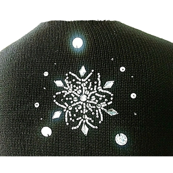 Y2K Snowflake Sweater Vest Rhinestone Beading Sequins Knitwear Small Kikit - Picture 5 of 9